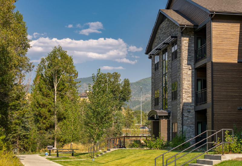 An exterior photo of Alpenglow Village